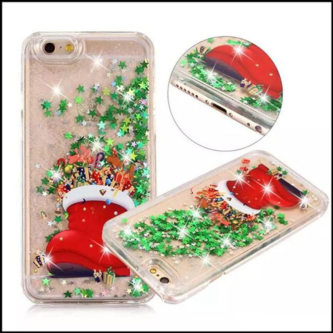 iPhone 5/5S/SE Phone Case - Glittering Hard Plastic Case - Christmas Design - Christmas Shoe