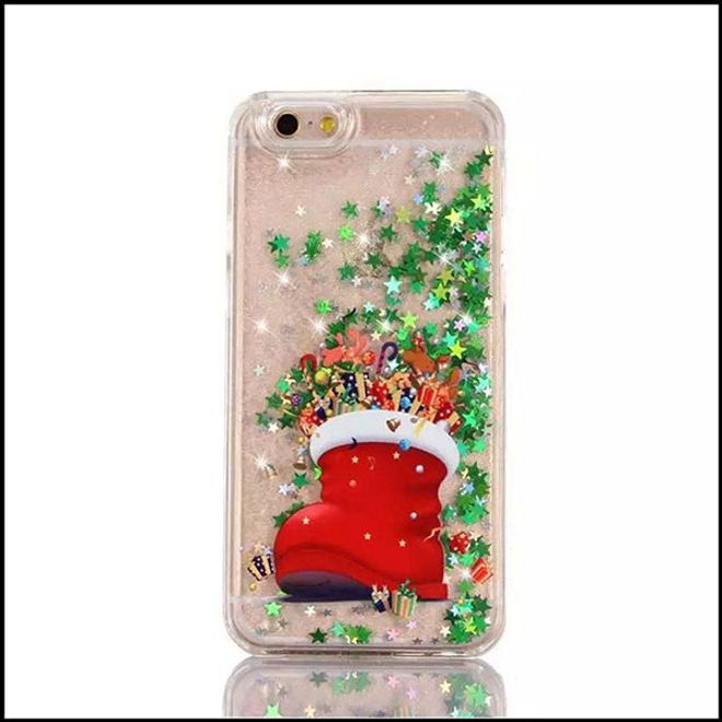 iPhone 5/5S/SE Phone Case - Glittering Hard Plastic Case - Christmas Design - Christmas Shoe