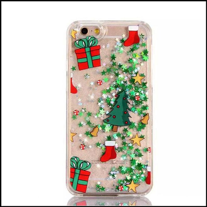 iPhone 5/5S/SE Phone Case - Glittering Hard Plastic Case - Christmas Design - Gifts