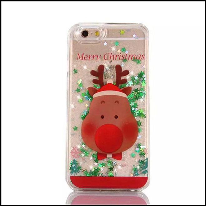 iPhone 5/5S/SE Phone Case - Glittering Hard Plastic Case - Christmas Design - Moose