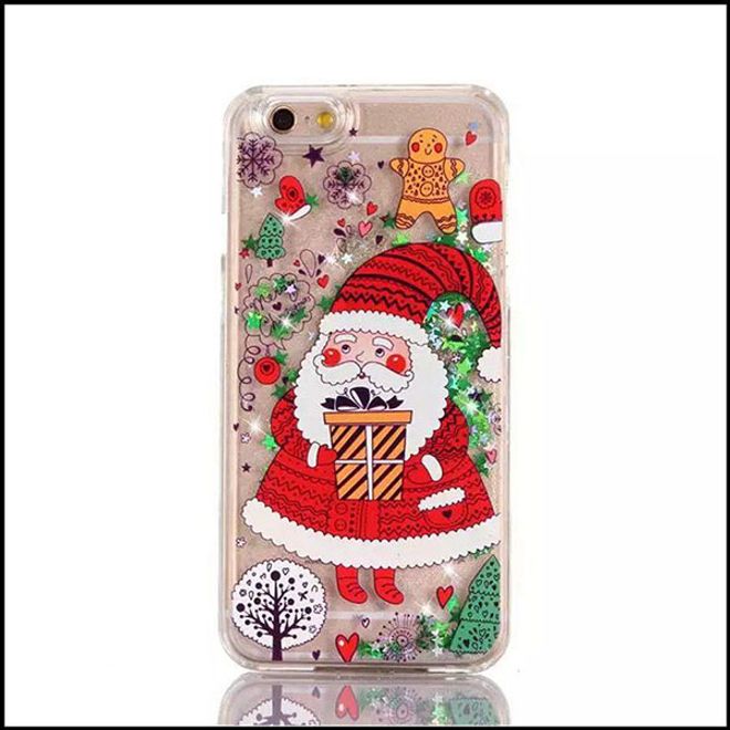 iPhone SE (2022) / SE (2020) / 8 / 7 Handyhülle - Glitzerndes Case aus Hartplastik - Weihnachtsmotiv - Weihnachtsmann