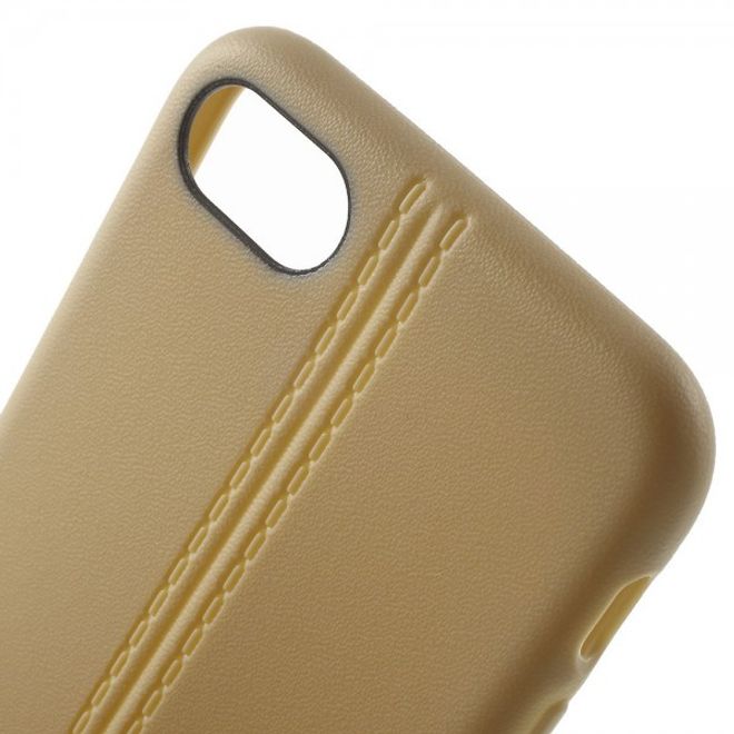 iPhone SE (2022) / SE (2020) / 8 / 7 Matte, elastische Plastik Case Handyhülle mit Linienmuster - khakifarben