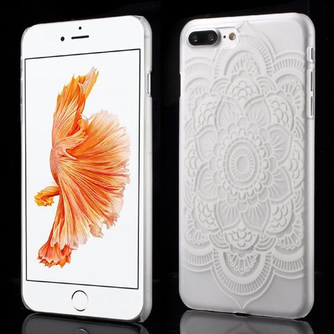 iPhone 8 Plus / 7 Plus Case - Handyhülle aus transparentem Hart Plastik - grosse Blume