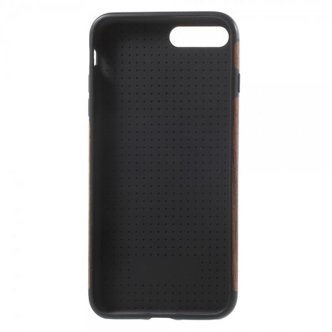 iPhone 8 Plus / 7 Plus TPU Softcase Handyhülle mit Holzmuster - braun