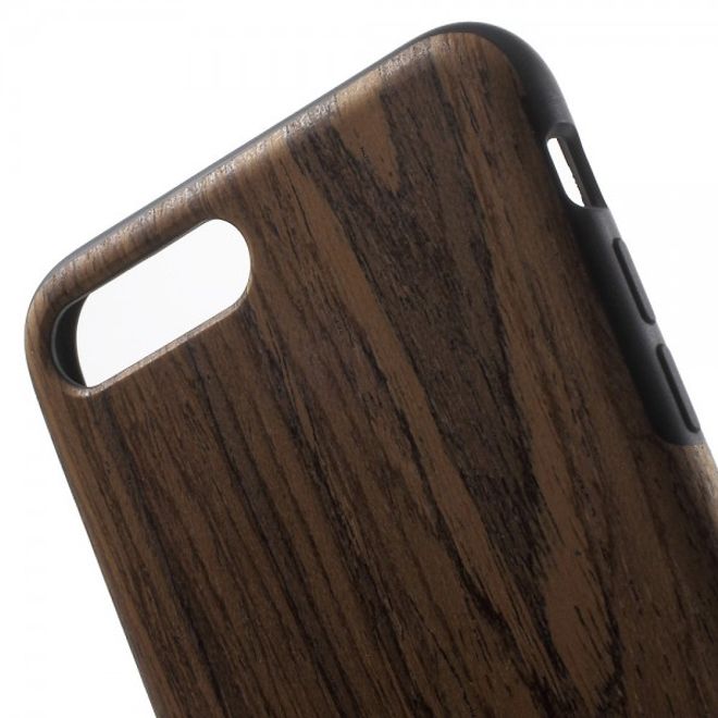 iPhone 8 Plus / 7 Plus TPU Softcase Handyhülle mit Holzmuster - braun