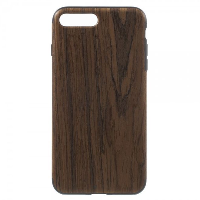 iPhone 8 Plus / 7 Plus TPU Softcase Handyhülle mit Holzmuster - braun
