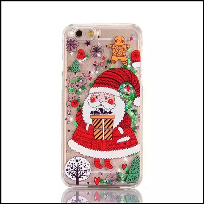 iPhone 8 Plus / 7 Plus Phone Case - Glittering Hard Plastic Case - Christmas Design - Santa Claus