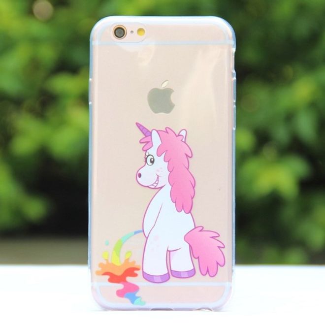iPhone 8 Plus / 7 Plus Hülle - Case aus biegsamem Plastik - Einhorn pinkelt Regenbogen