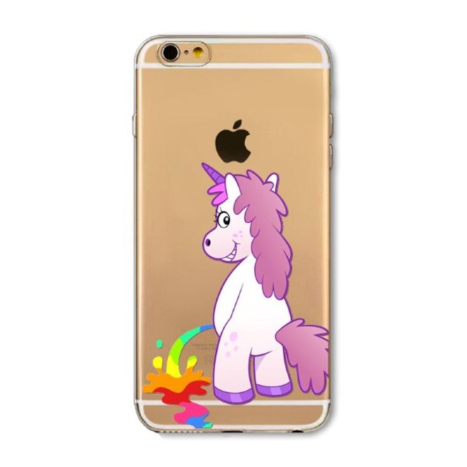 iPhone 8 Plus / 7 Plus Hülle - Case aus biegsamem Plastik - Einhorn pinkelt Regenbogen
