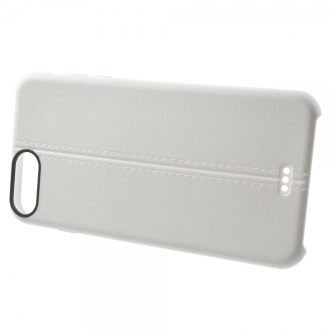 iPhone 8 Plus / 7 Plus Matte, elastische Plastik Case Handyhülle mit Linienmuster - weiss