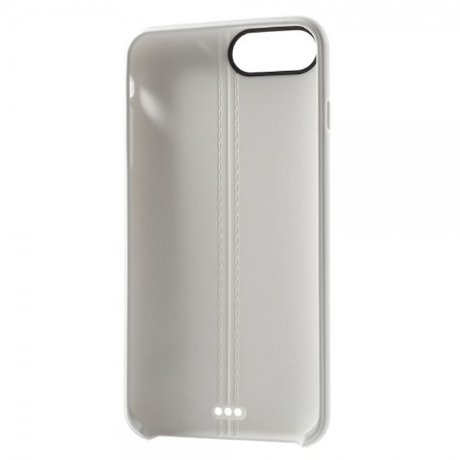 iPhone 8 Plus / 7 Plus Matte, elastische Plastik Case Handyhülle mit Linienmuster - weiss
