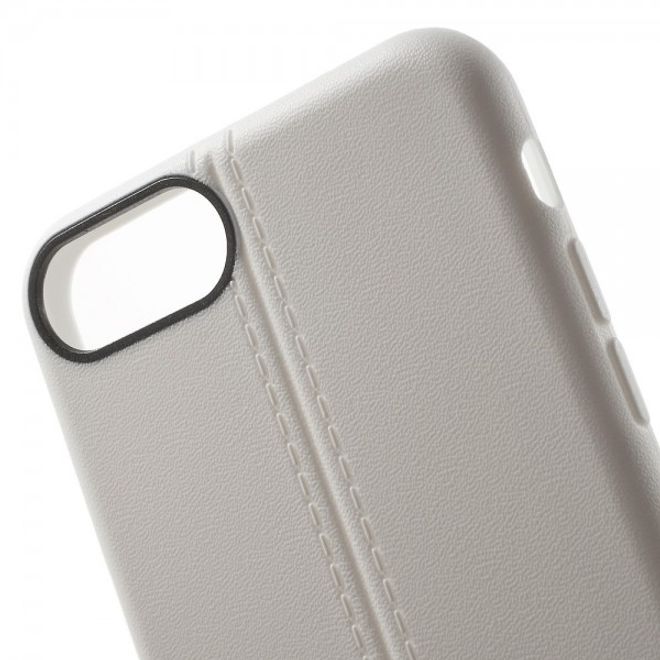 iPhone 8 Plus / 7 Plus Matte, elastische Plastik Case Handyhülle mit Linienmuster - weiss