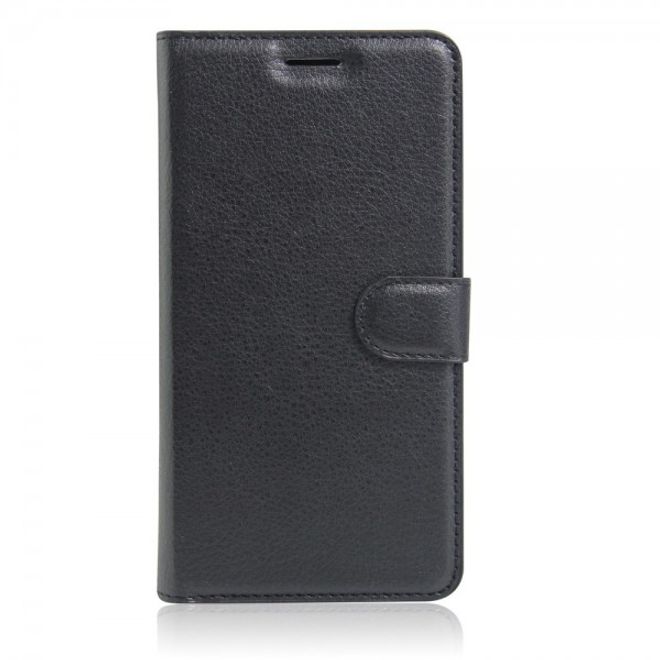 iPhone SE (2022) / SE (2020) / 8 / 7 Schicke Leder Case mit Kreditkartenslots und Litchitextur - schwarz
