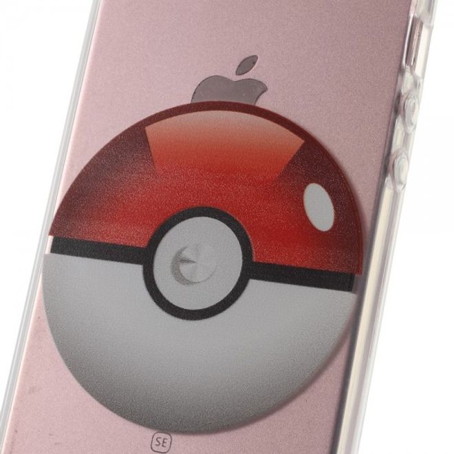 iPhone SE/5S/5 Elastische Plastik Case Gummi Hülle mit grossem Pokeball