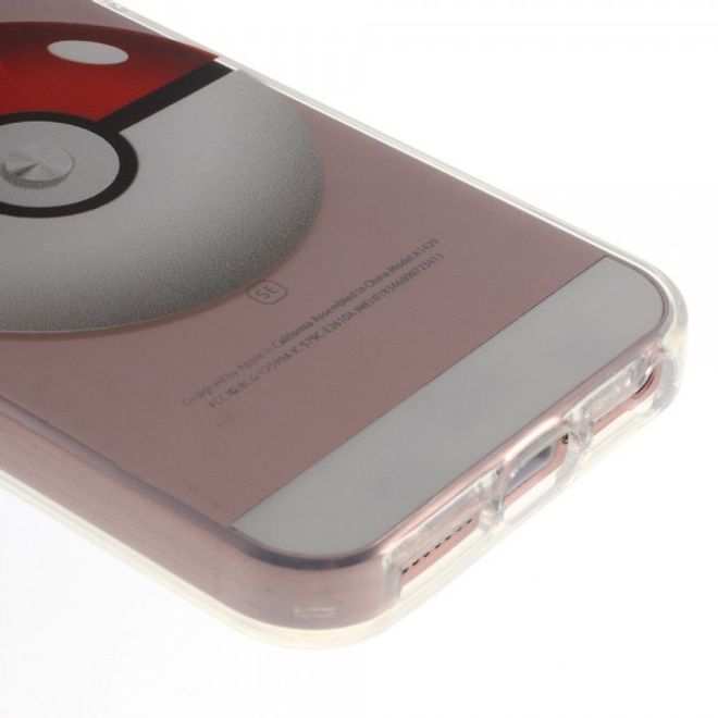iPhone SE/5S/5 Elastische Plastik Case Gummi Hülle mit grossem Pokeball