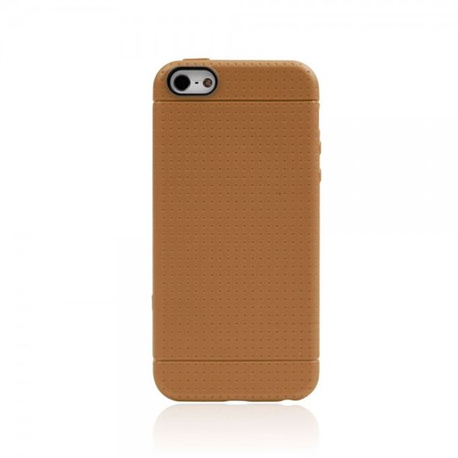 iPhone SE/5S/5 Elastische Plastik Case Handy Hülle mit Maschenmuster - braun