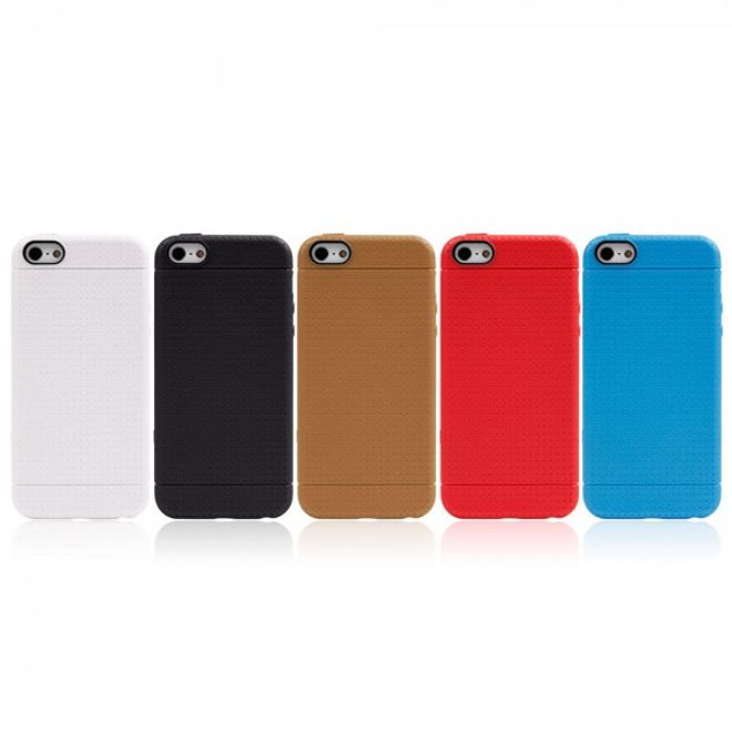 iPhone SE/5S/5 Elastische Plastik Case Handy Hülle mit Maschenmuster - braun