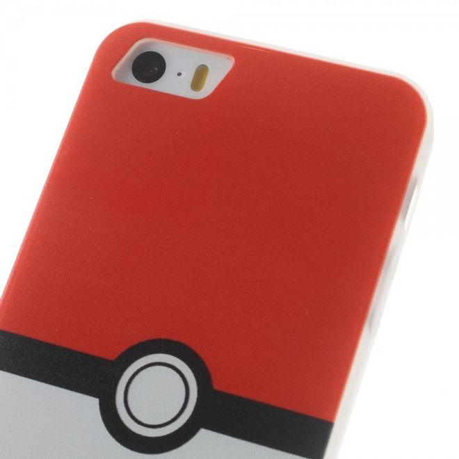 iPhone SE/5S/5 Elastische Plastik Cover Gummihülle mit Pokeball