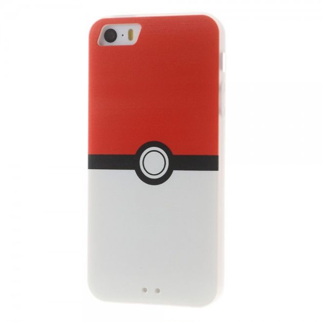 iPhone SE/5S/5 Elastische Plastik Cover Gummihülle mit Pokeball