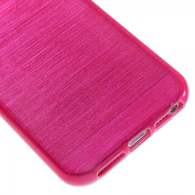 iPhone SE/5S/5 Elastische Plastik Cover Hülle mit glänzender und gebürsteter Oberfläche - rosa