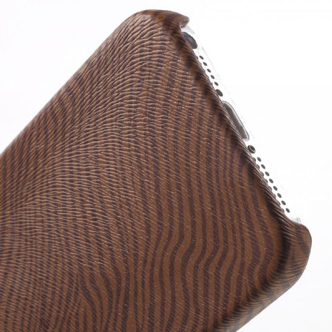 iPhone SE/5S/5 Hart Plastik Cover Handy Hülle mit lederartiger Oberfläche und Zebrastreifen - braun