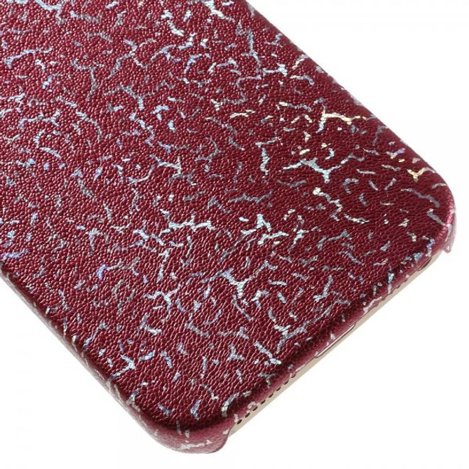 iPhone SE/5S/5 Hart Plastik Cover Hülle mit Blitzmuster - rot