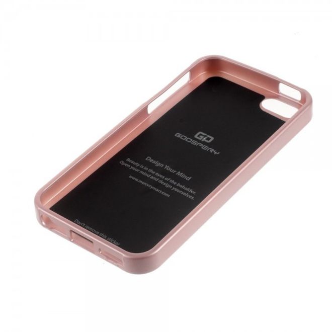 Goospery - iPhone SE/5S/5 Handy Hülle - TPU Soft Case - i Jelly Metal Series - rosegold