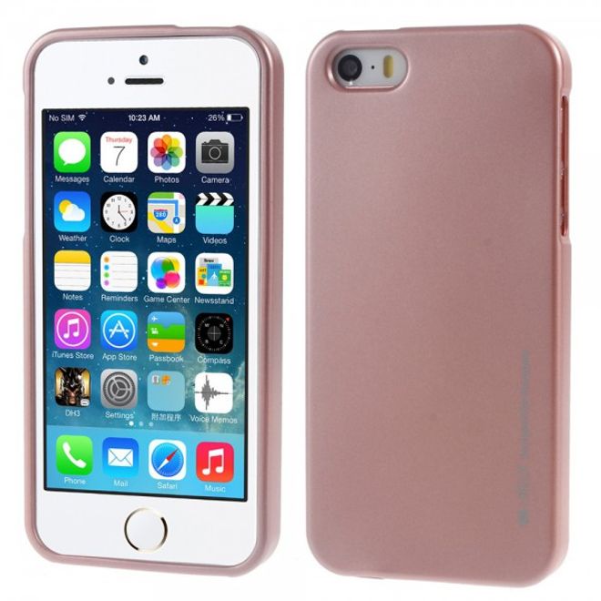 Goospery - iPhone SE/5S/5 Handy Hülle - TPU Soft Case - i Jelly Metal Series - rosegold