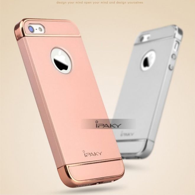 iPhone SE/5S/5 Passgenaue Hart Plastik Cover Hülle von iPaky - rosagold