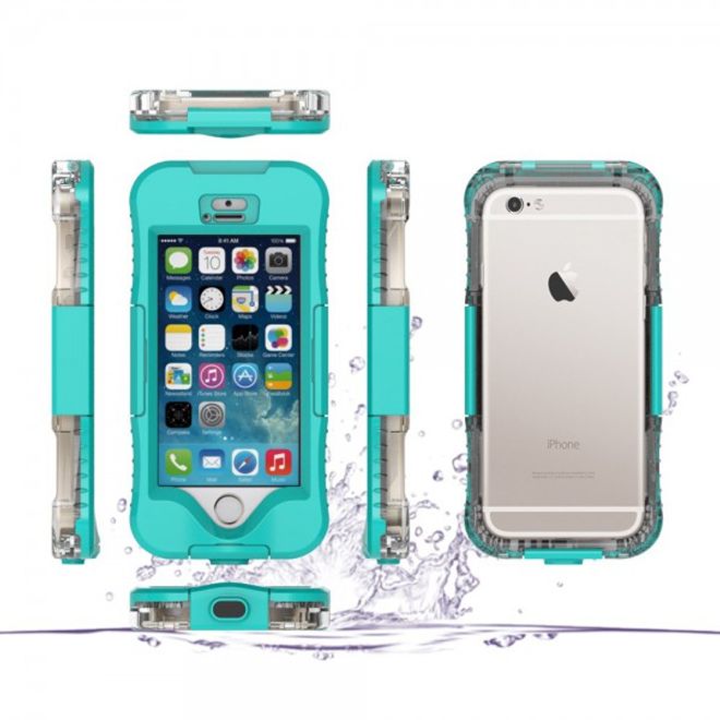 iPhone SE/5S/5 Wasser- und Staubdichte Cover Hülle mit IP68 Zertifizierung (bis 10M wasserdicht) - cyan