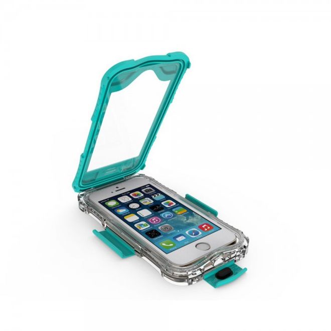 iPhone SE/5S/5 Wasser- und Staubdichte Cover Hülle mit IP68 Zertifizierung (bis 10M wasserdicht) - cyan