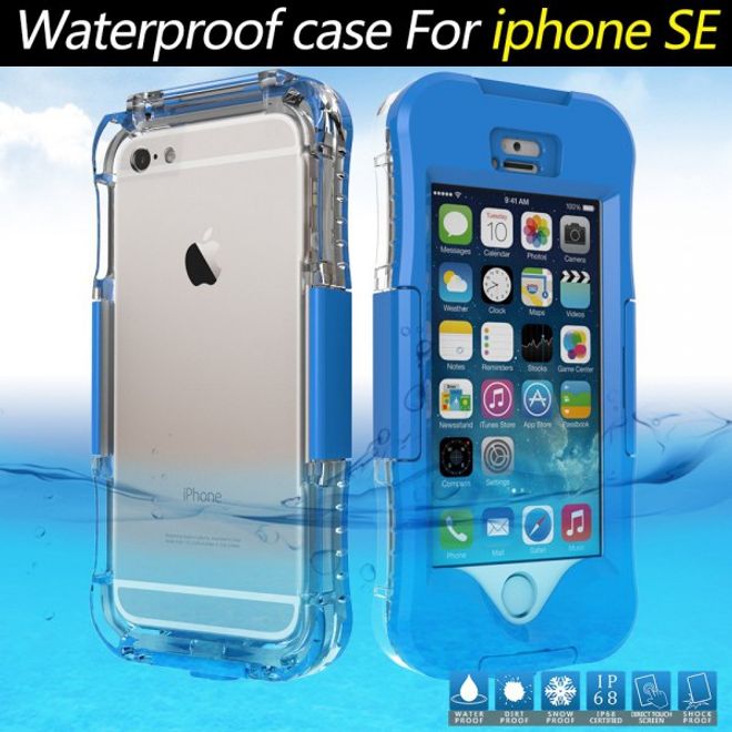 iPhone SE/5S/5 Wasser- und Staubdichte Cover Hülle mit IP68 Zertifizierung (bis 10M wasserdicht) - hellblau