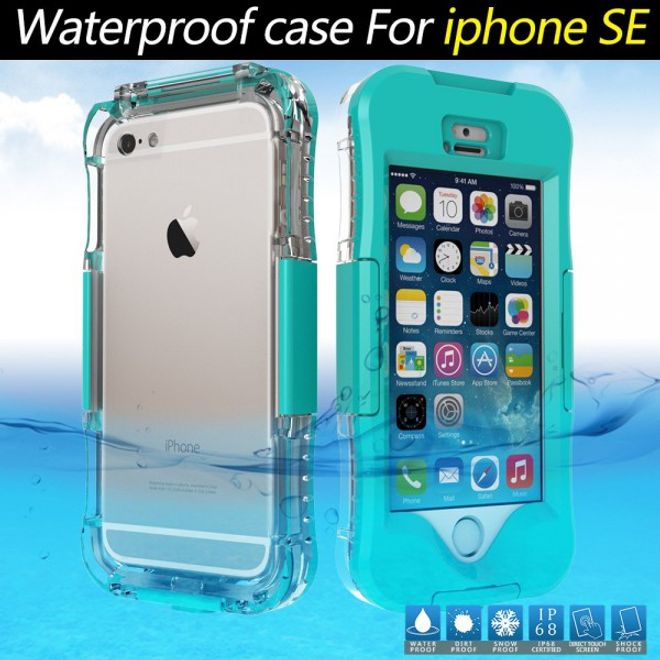 iPhone SE/5S/5 Wasser- und Staubdichte Cover Hülle mit IP68 Zertifizierung (bis 10M wasserdicht) - cyan