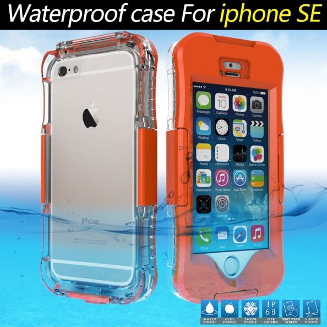 iPhone SE/5S/5 Wasser- und Staubdichte Cover Hülle mit IP68 Zertifizierung (bis 10M wasserdicht) - orange