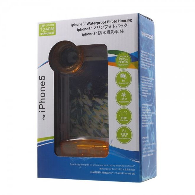 iPhone SE/5S/5 Wasserdichte Hart Plastik Case Hülle mit IPX8 Zertifizierung (bis 40m wasserdicht) - orange
