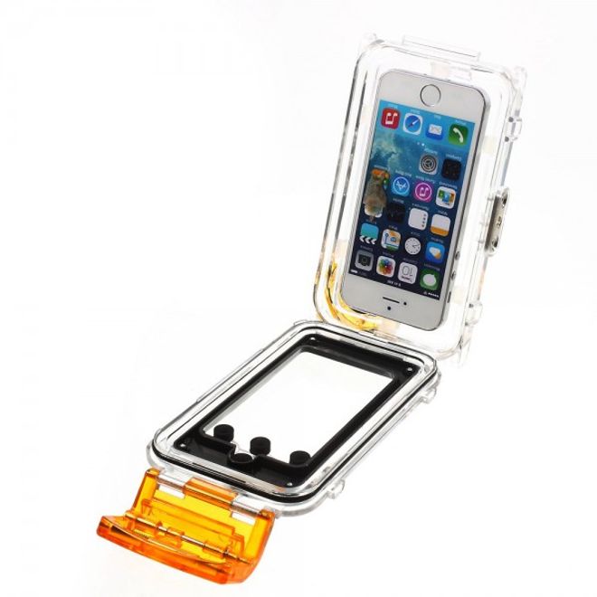 iPhone SE/5S/5 Wasserdichte Hart Plastik Case Hülle mit IPX8 Zertifizierung (bis 40m wasserdicht) - orange