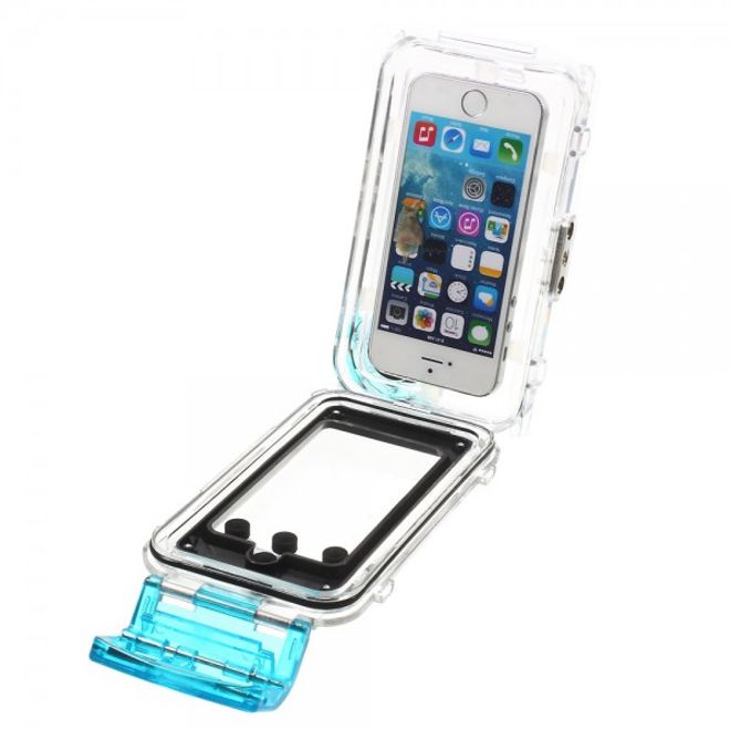 iPhone SE/5S/5 Wasserdichte Hart Plastik Case Hülle mit IPX8 Zertifizierung (bis 40m wasserdicht) - blau