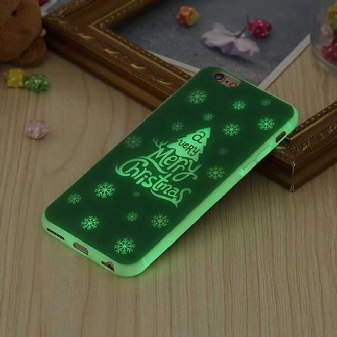 Handyhülle für iPhone 6 Plus/6S Plus - Case aus Plastik - leuchtet im Dunkeln - Weihnachtsbaum - grün