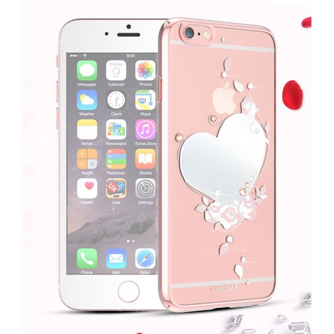 Kingxbar - iPhone 6 Plus/6S Plus Handyhülle - Case aus Hartplastik - mit Herz - pink