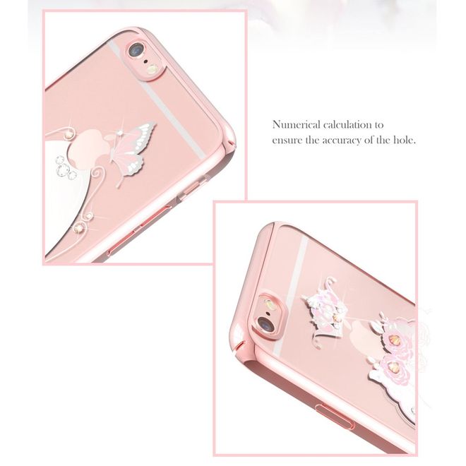 Kingxbar - iPhone 6 Plus/6S Plus Handyhülle - Case aus Hartplastik - mit Herz - pink