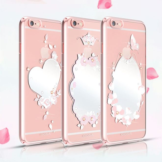 Kingxbar - iPhone 6 Plus/6S Plus Handyhülle - Case aus Hartplastik - mit Herz - pink