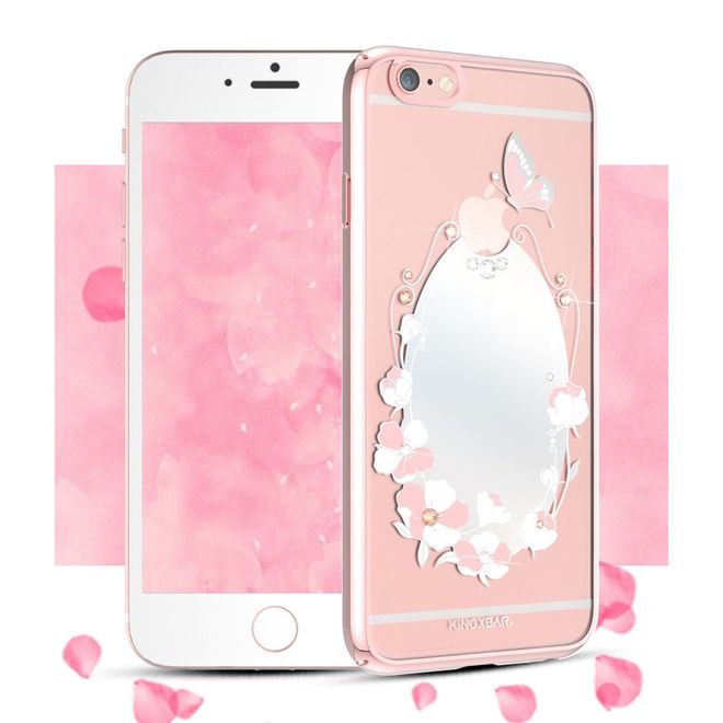 Kingxbar - iPhone 6 Plus/6S Plus Handyhülle - Cover aus Plastik und mit Swarovksi Steinen - Spiegel