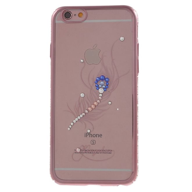 Kingxbar - iPhone 6 Plus/6S Plus Hülle - Case aus Plastik und Swarovski Steinen - Pfauenfeder