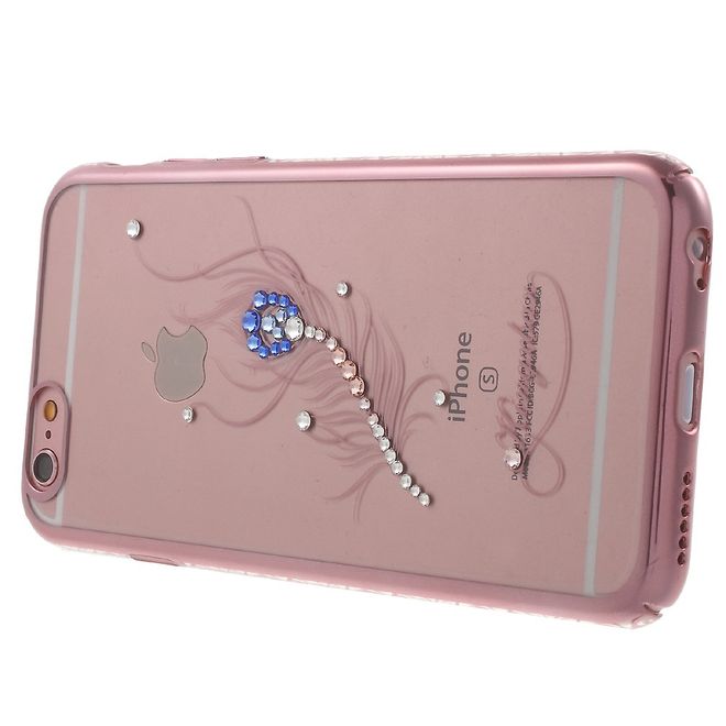 Kingxbar - iPhone 6 Plus/6S Plus Hülle - Case aus Plastik und Swarovski Steinen - Pfauenfeder