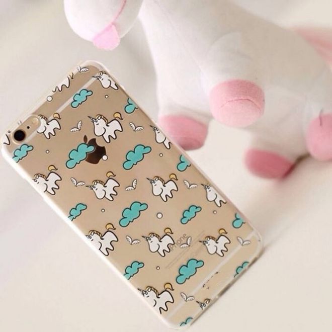 Samsung Galaxy S7 Edge Handyhülle - TPU Soft Case - kleine weisse Einhörner