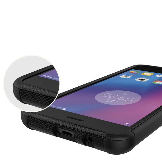 Lenovo K6 Case - Phone case made of flexible and hard plastic - ultra-robust - with kickstand - black