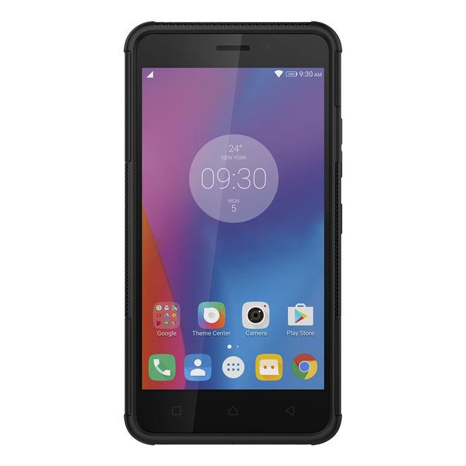 Lenovo K6 Case - Phone case made of flexible and hard plastic - ultra-robust - with kickstand - black