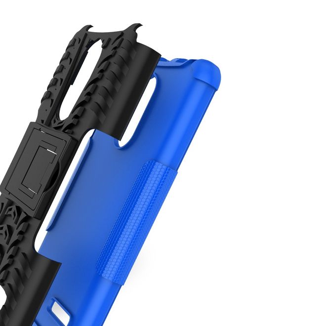 Lenovo K6 Case - Handyhülle aus elastischem und hartem Plastik - ultrarobust - mit Kickstand - blau