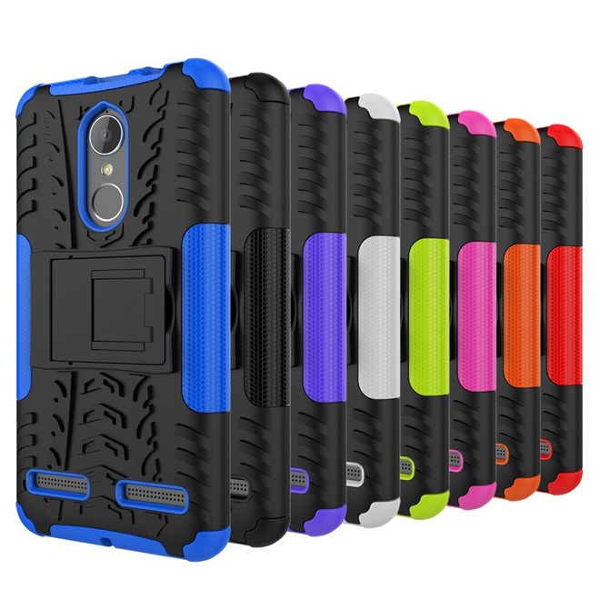 Lenovo K6 Case - Handyhülle aus elastischem und hartem Plastik - ultrarobust - mit Kickstand - purpur