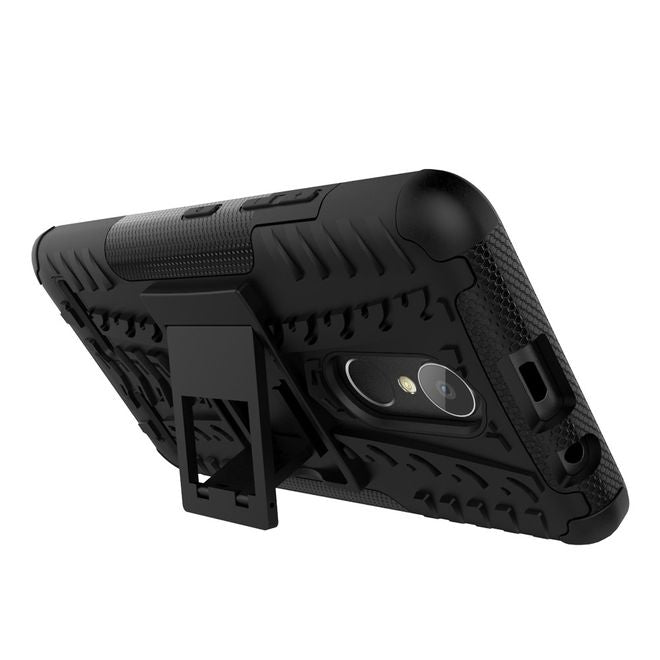 Lenovo K6 Case - Phone case made of flexible and hard plastic - ultra-robust - with kickstand - black